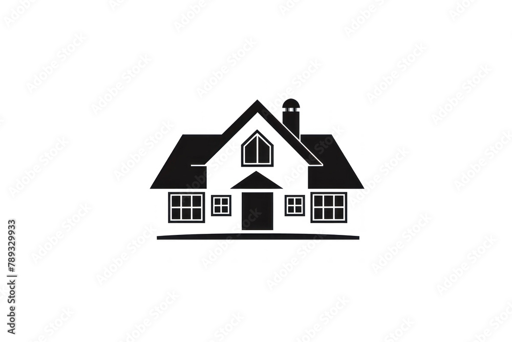 simple house logo, using simple shapes and lines isolated on white background simple house logo, using simple shapes and lines isolated on white background