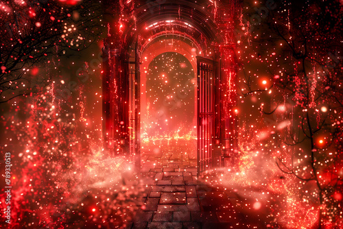 Hell's entrance, the underworld's entrance, and the nether portal. photo