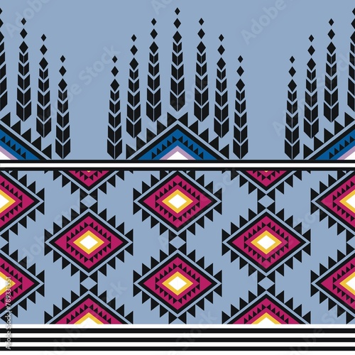 Geometric African tribal ethnic seamless pattern traditional Design for background, carpet, wallpaper, wrapping, Batik, fabric, rug, texture, decoration, embroidery style