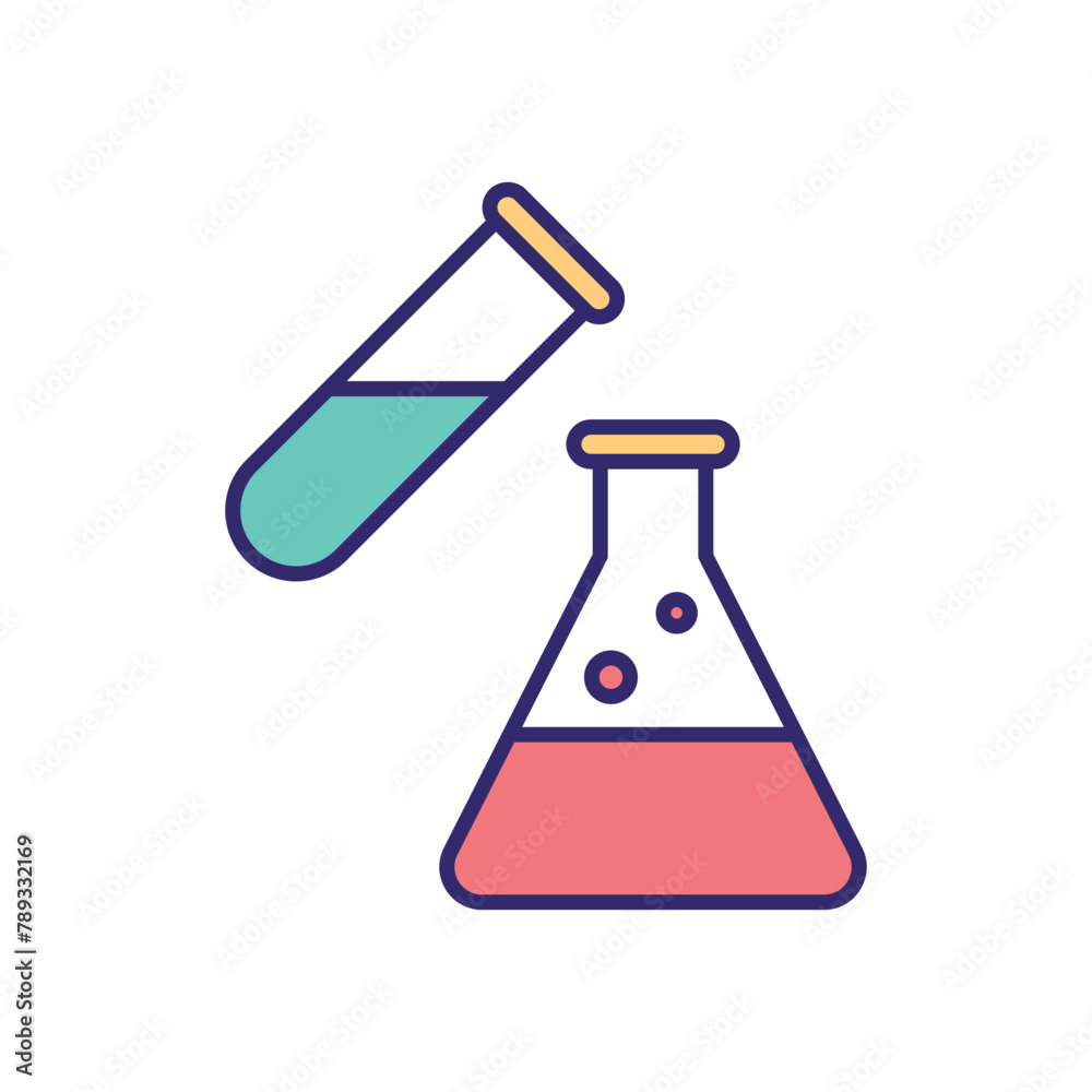Chemical experiment vector icon Chemical experiment vector icon