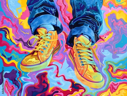 Vibrant Self Portrait Through the of Colorful Feet A Dynamic of Individual Identity and Creative Expression photo