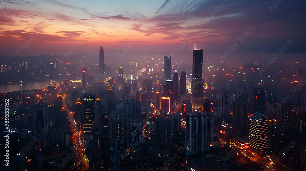 Fototapeta premium skyscraper city view modern city professional