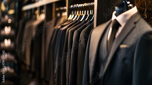 Black men's formal shirts displayed in a clothing store on a mannequin