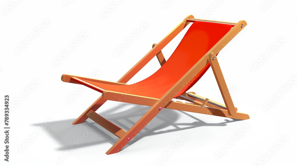 Beach chair clipart with a reclining feature