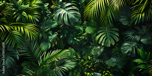 Lush tropical jungle backdrop for eco-friendly product presentations  emphasizing green and natural environments 