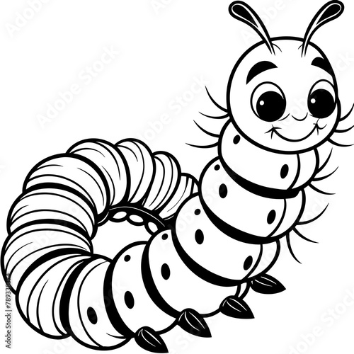  outline of the hungry caterpillar character -vector illustration