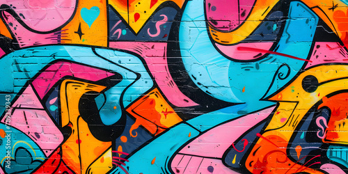 Urban graffiti art background, vibrant and edgy, perfect for youth-oriented products like sneakers or casual wear