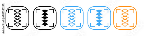 Icon for body spine diagnostic imaging showing x-ray scanning for back issues