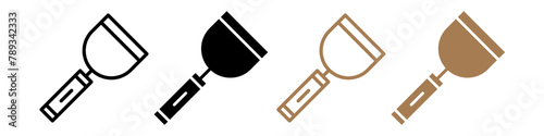 Construction tool icon showing a putty knife used for smoothing building materials