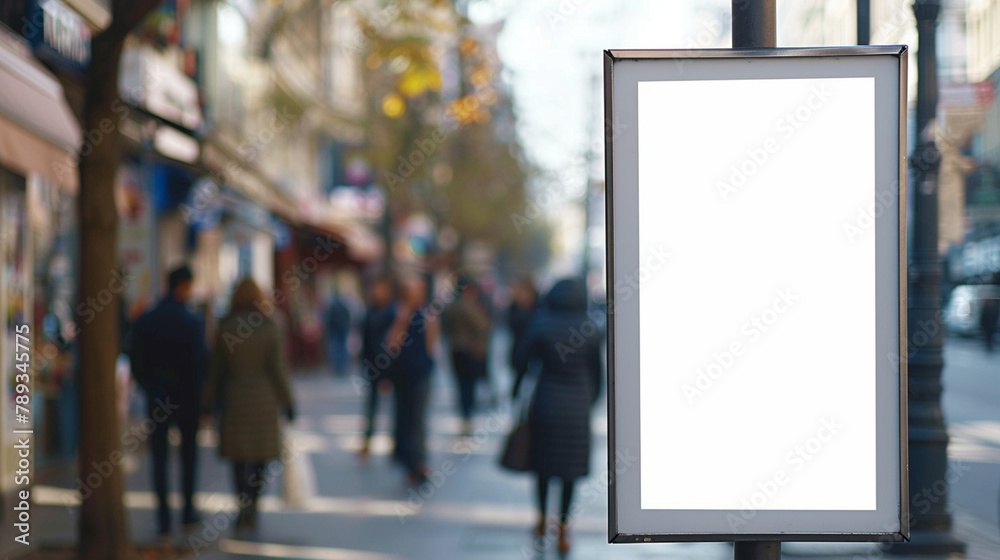 Blur city market background with blank ad frame for advertise product. Blur city market background with blank ad frame for advertise product.