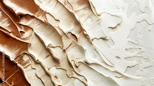 Swirling Hues of Cream and Brown Abstract Art with a Marbled Pattern background