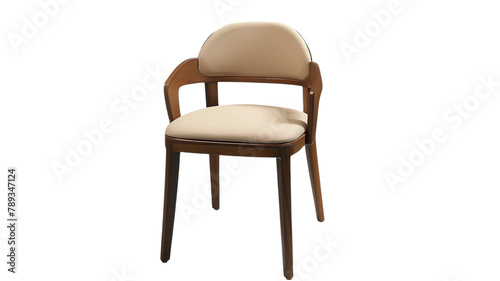 Dining chair, the perfect combination of the soft backrest and solid wood backrest, stylish appearance, white background, HD, 8K