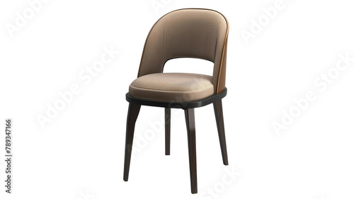 Dining chair, the perfect combination of the soft backrest and solid wood backrest, stylish appearance, white background, HD, 8K photo