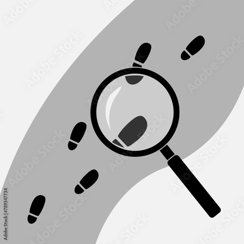 lens follows forensics. Vector illustration