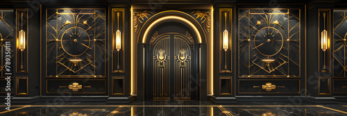 Big door made of gold of a palace photo
