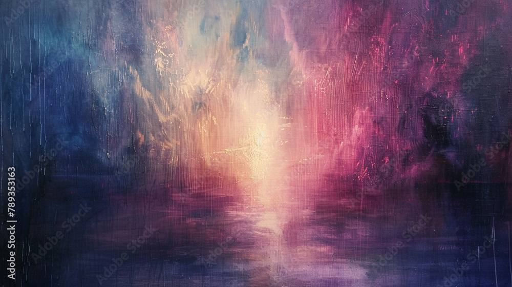 Ethereal brushstrokes dance across the canvas, weaving a tapestry of iridescent hues and shimmering dreams. 