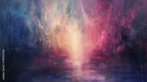 Ethereal brushstrokes dance across the canvas, weaving a tapestry of iridescent hues and shimmering dreams. 