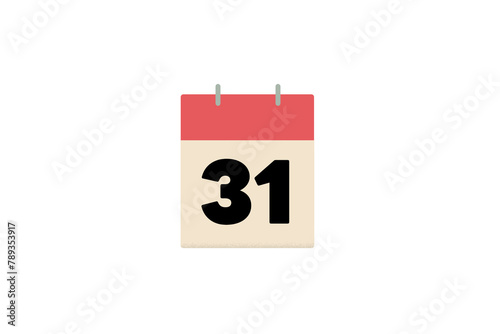 31 day thirty-one, thirty-first, calendar, red, days of the month, sheets of paper