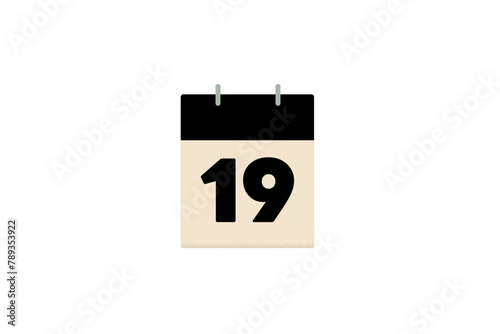 19 day nineteen nineteenth calendar days of the month sheets of paper photo
