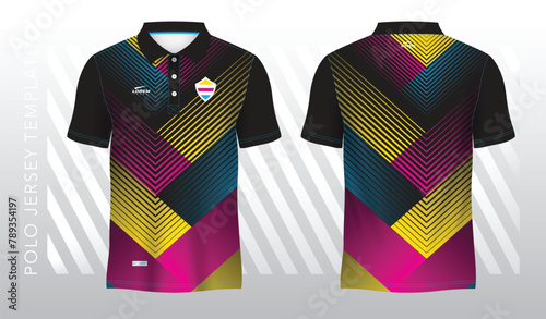 colorful abstract polo jersey sport uniform