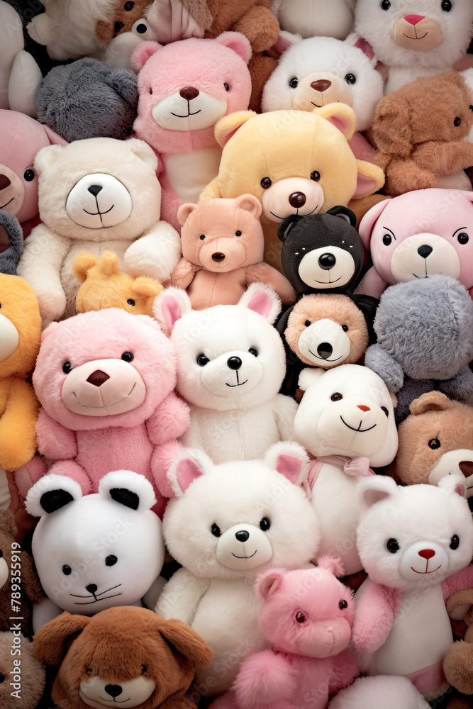Close-ups of cute stuffed animals, perfect for plush toys and cuddly сreated with Generative Ai Close-ups of cute stuffed animals, perfect for plush toys and cuddly сreated with Generative Ai