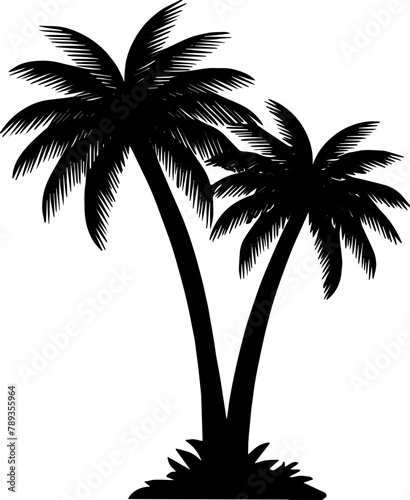 silhouette of coconut trees illustration vector