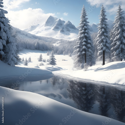 Winter landscape in the mountain,  © SS GRAPHICS