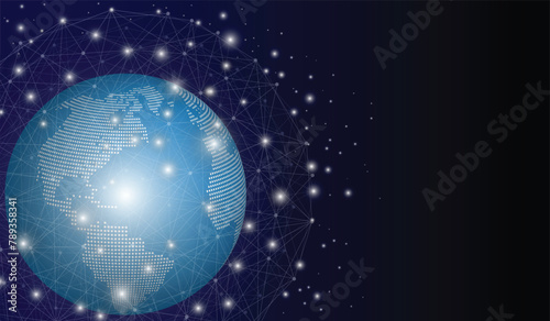 Global network connection and communication technology.Global network background.social network. 