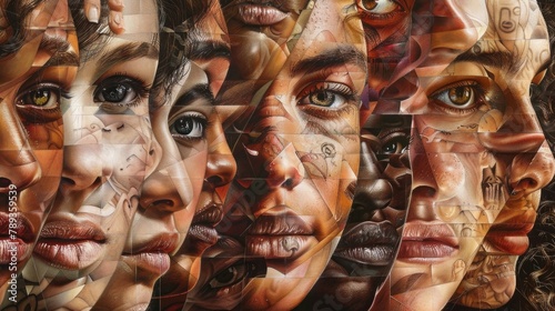 A tapestry of diverse facial structures, showcasing the beauty of human diversity and the myriad of ways in which features come together to form unique identities. photo