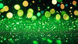 background AI confetti generated Glitter style dots  green amond Bokeh dust  glistering gold light luxury sparkle star abstract christmas circle dust yellow blurry party blur da
