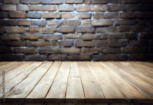 product brown wooden your background brick wall black table splay focus blur empty photomontage old Selected image texture grunge design abstract frame retro border vintage wine