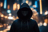 banner hacker hooded web dark the hack hacking network hood secure backlit password concept privacy code fractured cyberspace binary datum anonymous enter digital black security technology