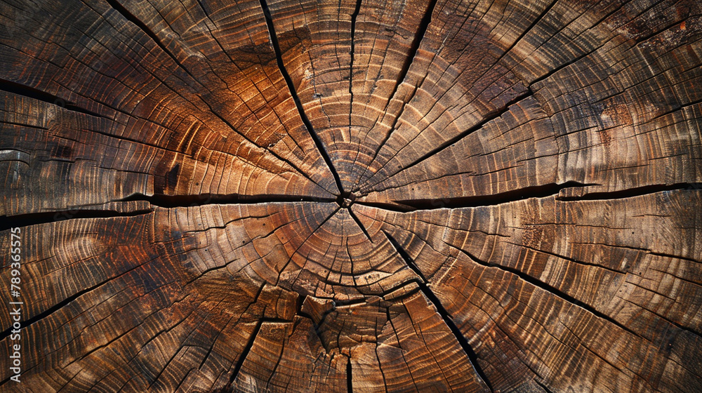 Fototapeta premium wooden table made from old tree natural design concept