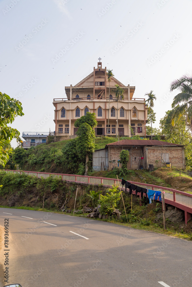 Fototapeta premium Bilkhawthlir kualmawi presbyterian church in bilkhawthlir village,mizoram,north-east India