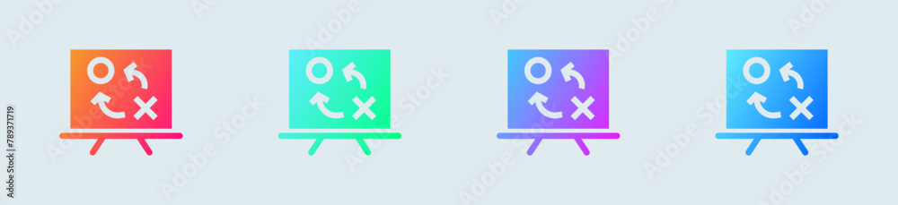 Strategy solid icon in gradient colors. Plan signs vector illustration. Strategy solid icon in gradient colors. Plan signs vector illustration.