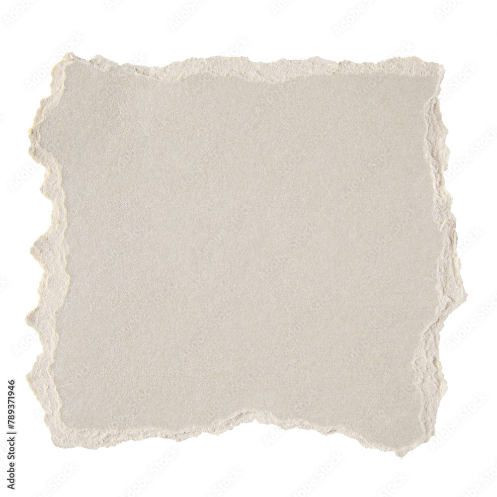 Png torn beige paper sticker, textured shape, transparent background
