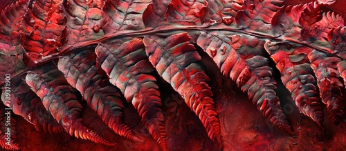 Red Fern with Blood. The natural textures and patterns of some of the oldest fern plants on Earth. Dating back 415 million years, these provide inspiration for contemporary natural design. photo