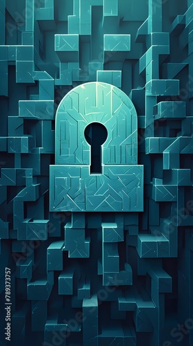 Intricate Cybersecurity Padlock Navigating the Labyrinthine Challenges of Digital Protection