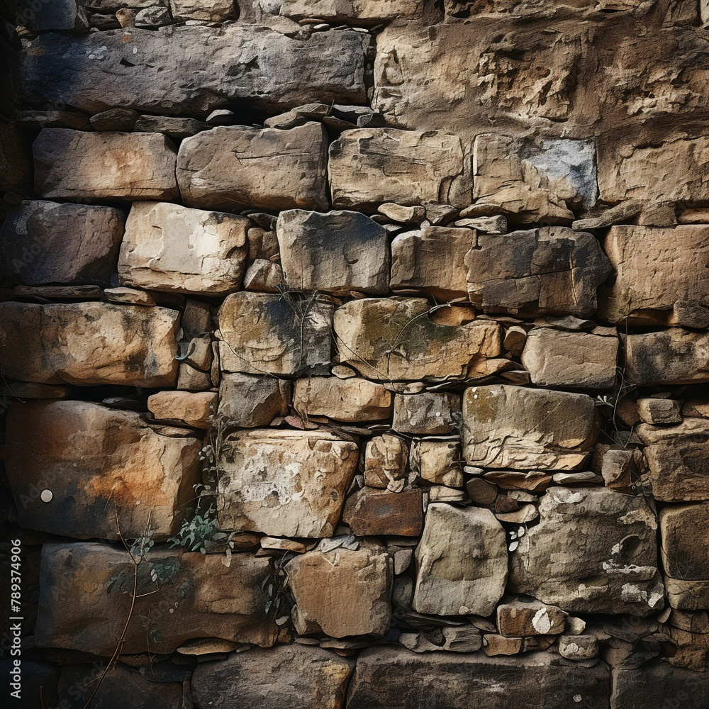 Fototapeta premium Photo old rock wall texture background сreated with Generative Ai