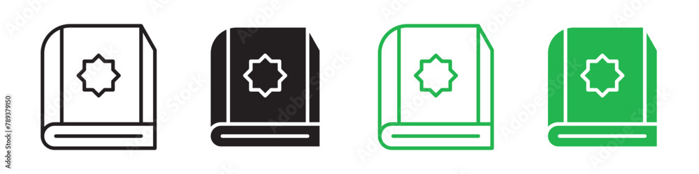 Religious Text Icon Representing the Holy Quran and Spiritual Study Religious Text Icon Representing the Holy Quran and Spiritual Study