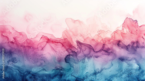 Splendid watercolor gradients blending seamlessly with glittering coral, turquoise, and violet accents. 