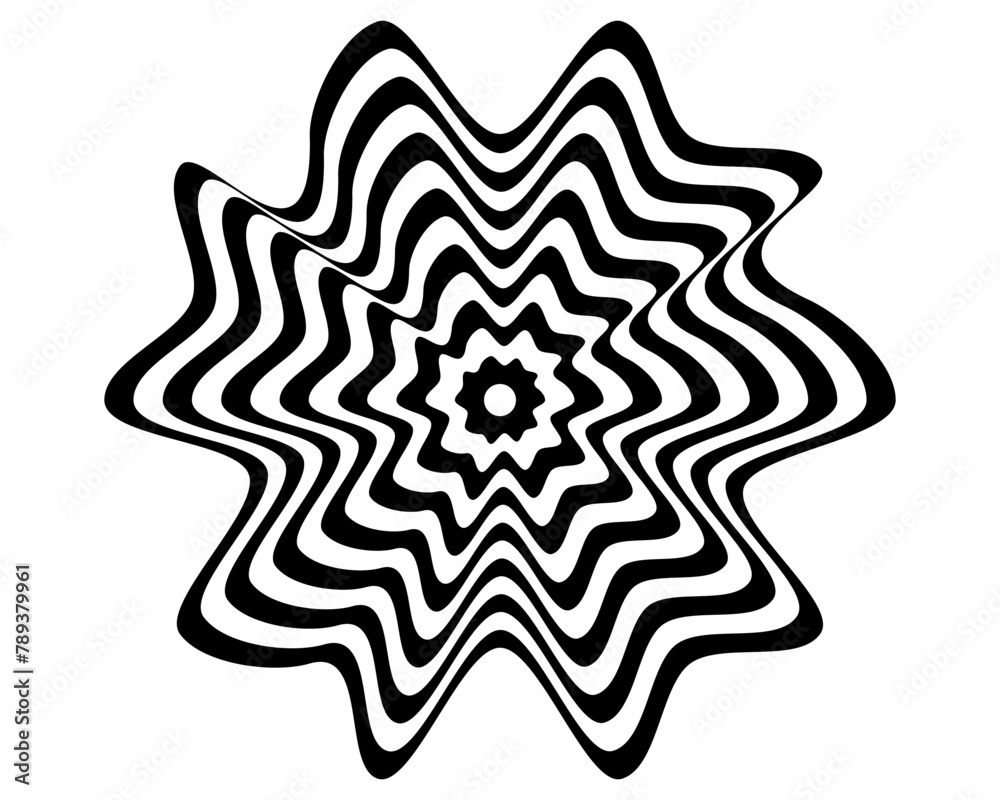 Abstract Contour Line elements, perspective line stripes with 3d dimensional effect, optical art illusion background Abstract Contour Line elements, perspective line stripes with 3d dimensional effect, optical art illusion background