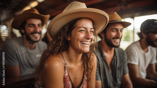 group of young friends do tourism in Latin America