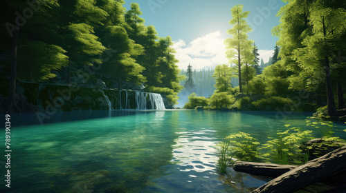 Tranquil Forest Waterfall Oasis