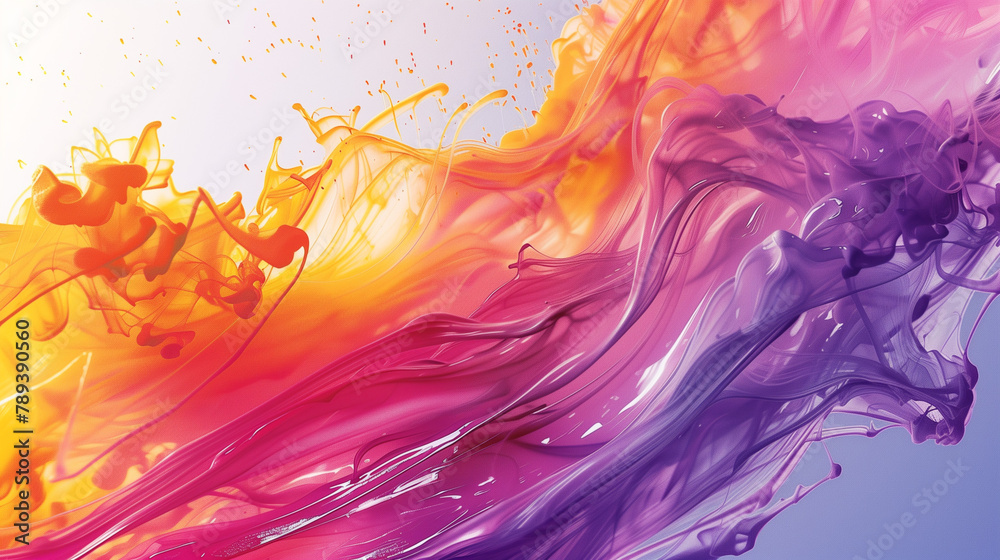 Vivid Color Swirls and Dynamic Paint Splashes Artwork, phone background 