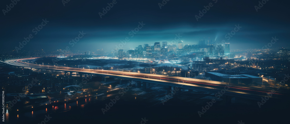 Urban Velocity: City Nightscape with Dynamic Lights