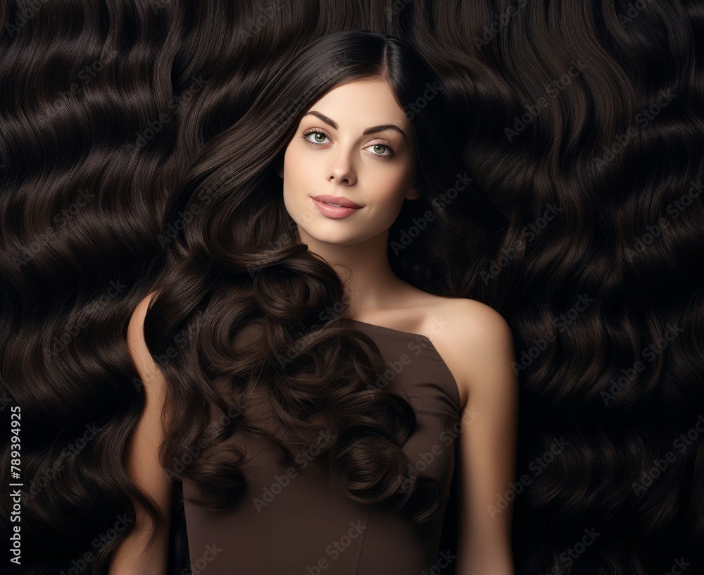 A woman with long brown hair is shown with a smile on her face A woman with long brown hair is shown with a smile on her face