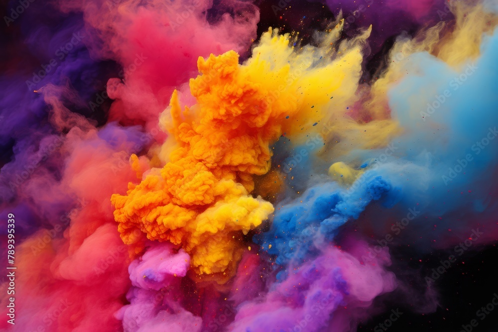 A colorful cloud of smoke with a rainbow of colors A colorful cloud of smoke with a rainbow of colors