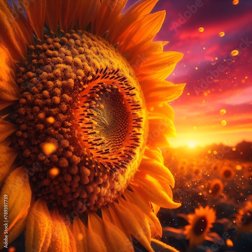 sunflower in the sun and theres pollen in the air  photo