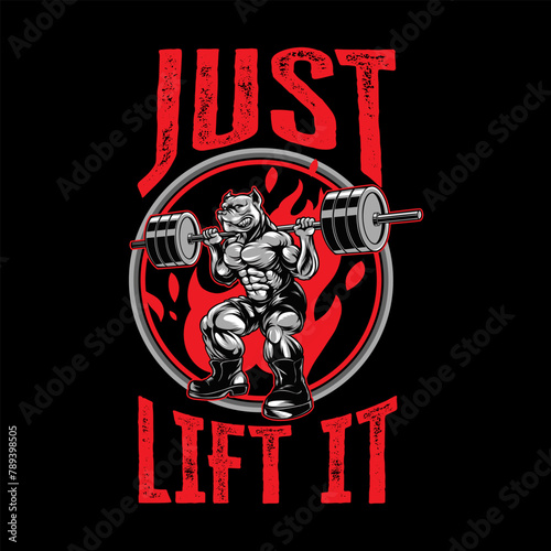 Bodybuilder Pitbull Gym Just Lift It